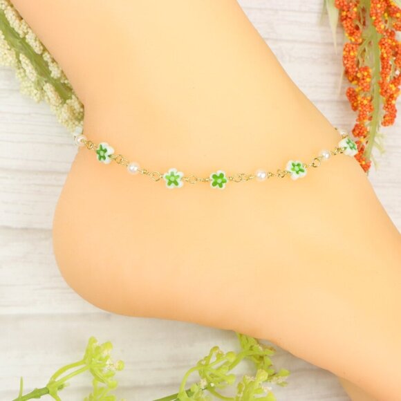 "Handmade Anklet – Elegant & Delicate Jewelry for Women | UNVRC1481 - Picture 10 of 10